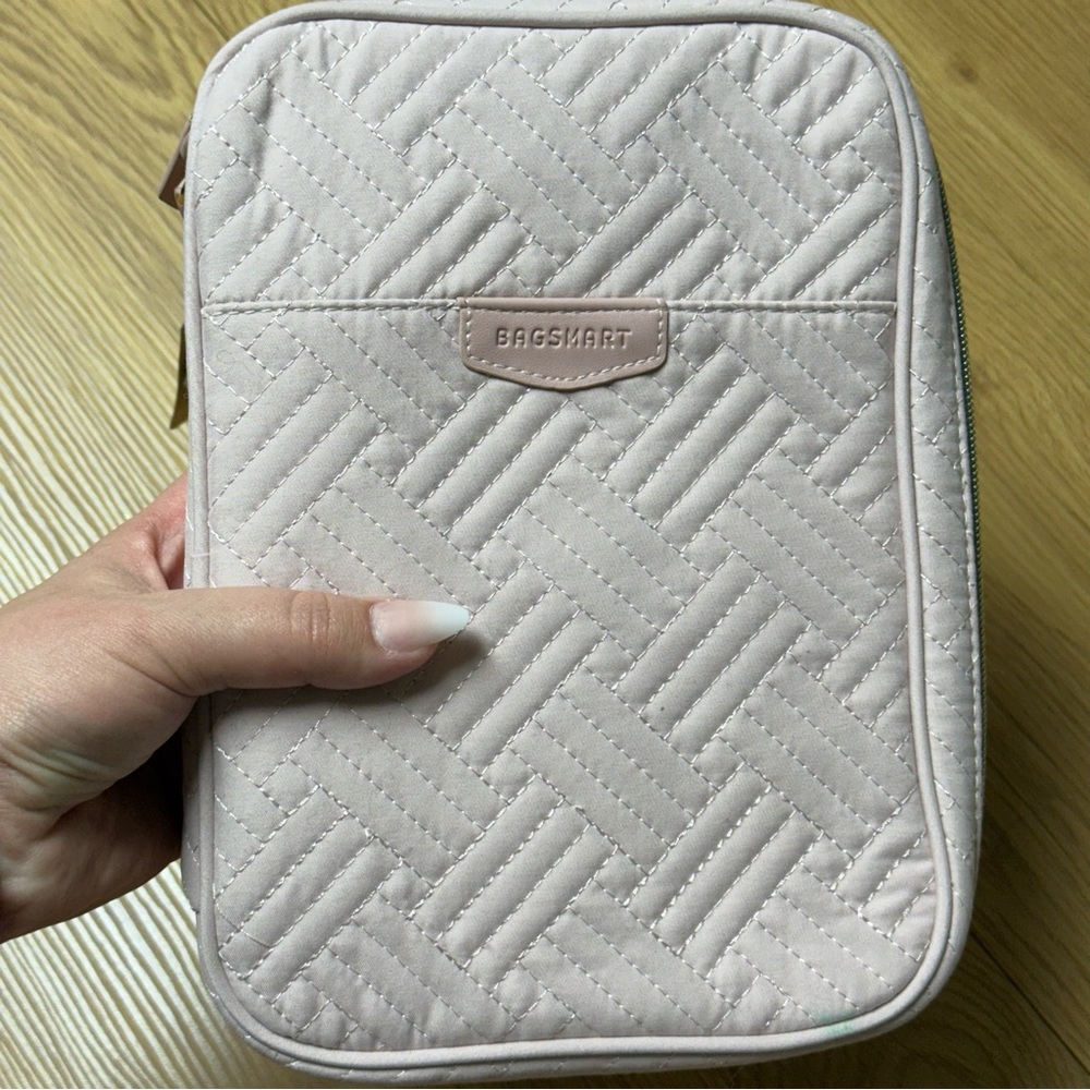 BAGSMART Pink Quilted Jewelry Pouch accessory travel carrying case NWT flawed - Picture 12 of 16